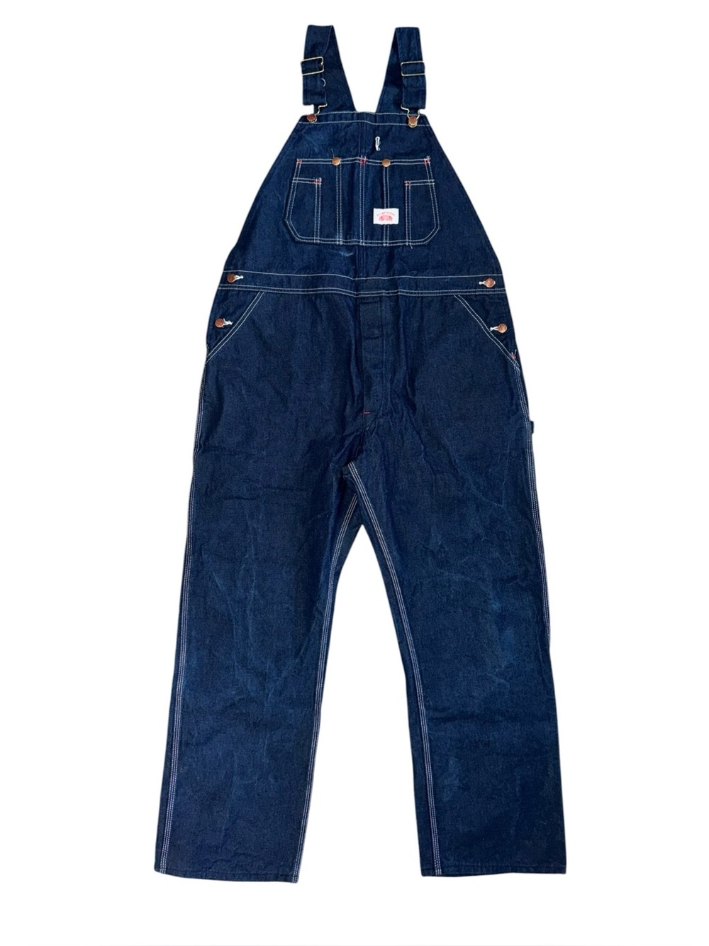 Round House Men’s 40x30 Denim Bib Overalls Dark Wash Made in USA Workwear NWOT
